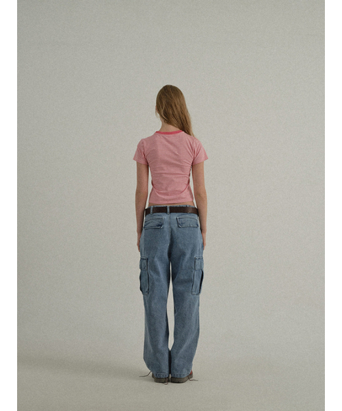 SUNDAY FRUIT MARKET(サンデーフルーツマーケット)の「W) MINI SUN STRIPE TEE PINK(Tシャツ/カットソー・レディース・その他・SMALL/MEDIUM)」の7枚目の写真