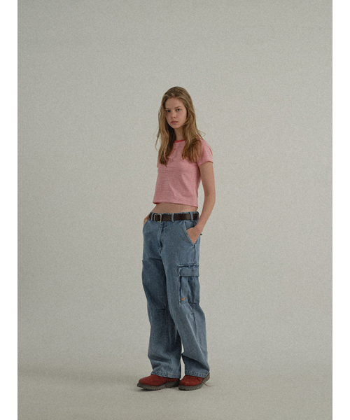 SUNDAY FRUIT MARKET(サンデーフルーツマーケット)の「W) MINI SUN STRIPE TEE PINK(Tシャツ/カットソー・レディース・その他・SMALL/MEDIUM)」の8枚目の写真
