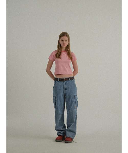 SUNDAY FRUIT MARKET(サンデーフルーツマーケット)の「W) MINI SUN STRIPE TEE PINK(Tシャツ/カットソー・レディース・その他・SMALL/MEDIUM)」の9枚目の写真