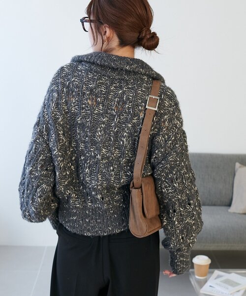 セール】ケーブルハーフジッププルオーバー（ニット/セーター