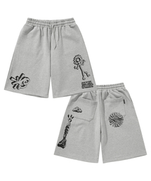 Gotter Gallery（ゴッターギャラリー）の「ETHNIC DOODLE SWEAT SHORTS_GY（その他パンツ・レディース）」