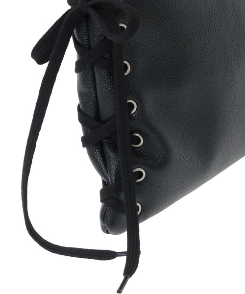 CONVERSE TOKYO（コンバーストウキョウ）の「LACE-UP FLAT TOTE BAG（トートバッグ・レディース・シルバー/ブラック・FREE）」の12枚目の写真
