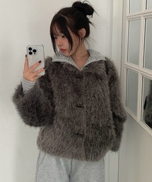 anyonemore（エニワンモア）の「フェイクファー襟付きダッフルジャケット（その他アウター）」