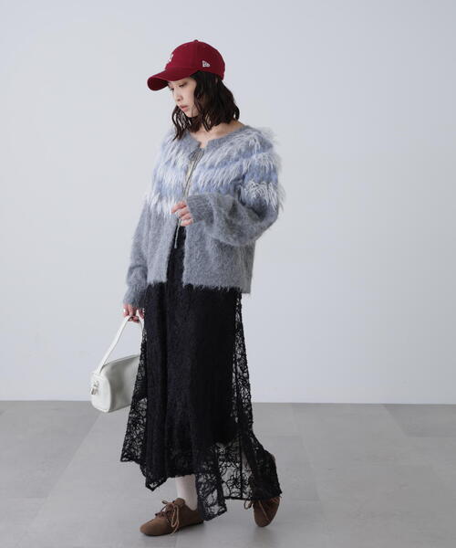 FREE'S MART（フリーズマート）の「◆２ＷＡＹモールレースパネルフレアスカート（スカート・レディース・ブラック/ホワイト・MEDIUM/SMALL）」の6枚目の写真