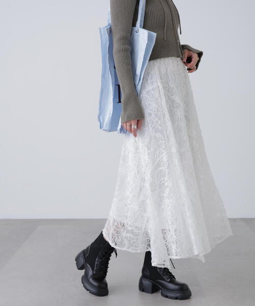 FREE'S MART（フリーズマート）の「◆２ＷＡＹモールレースパネルフレアスカート（スカート・レディース・ブラック/ホワイト・MEDIUM/SMALL）」の13枚目の写真