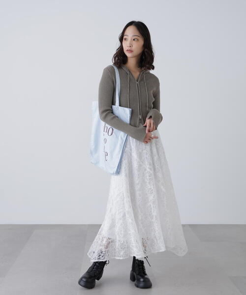 FREE'S MART（フリーズマート）の「◆２ＷＡＹモールレースパネルフレアスカート（スカート・レディース・ブラック/ホワイト・MEDIUM/SMALL）」の17枚目の写真