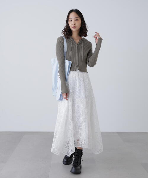 FREE'S MART（フリーズマート）の「◆２ＷＡＹモールレースパネルフレアスカート（スカート・レディース・ブラック/ホワイト・MEDIUM/SMALL）」の18枚目の写真