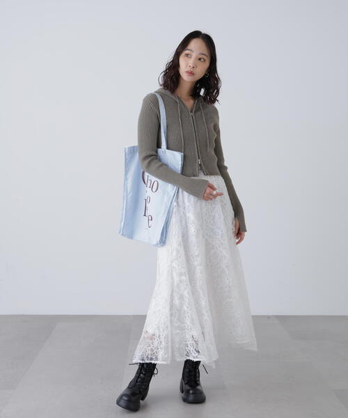 FREE'S MART（フリーズマート）の「◆２ＷＡＹモールレースパネルフレアスカート（スカート・レディース・ブラック/ホワイト・MEDIUM/SMALL）」の19枚目の写真