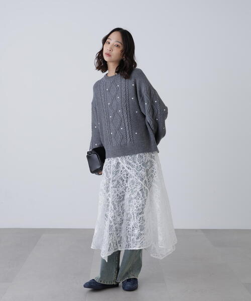 FREE'S MART（フリーズマート）の「◆２ＷＡＹモールレースパネルフレアスカート（スカート・レディース・ブラック/ホワイト・MEDIUM/SMALL）」の21枚目の写真