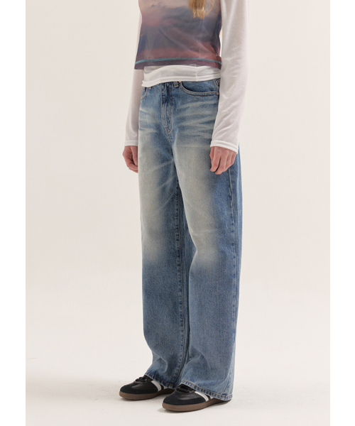 BUTTON UP(ボタンアップ)の「エンボワッシドワイドデニム(デニムパンツ・レディース・その他・SMALL/MEDIUM/LARGE)」の3枚目の写真