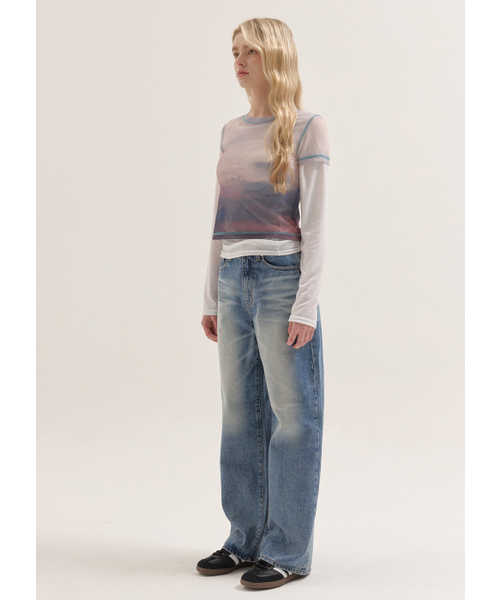 BUTTON UP(ボタンアップ)の「エンボワッシドワイドデニム(デニムパンツ・レディース・その他・SMALL/MEDIUM/LARGE)」の4枚目の写真