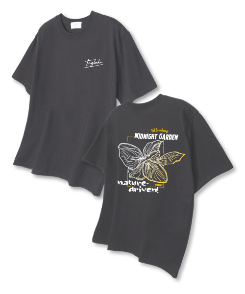 TI.GLAKE(ティーグレイク)の「ミッドナイトガーデン オーバーサイズ 半袖Tシャツ ダークグレー(Tシャツ/カットソー・レディース・その他・LARGE/X-LARGE/XX-LARGE)」の1枚目の写真