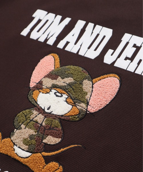 Tom&Jerry(トムアンドジェリー)の「【TOM&JERRY/トムとジェリー】リップルダンボール アップリケ&サガラ刺繍クルーネックトレーナー/ユニセックス(スウェット・レディース・ブラック/オフホワイト/アイボリー系/Black/オートミール/ブラウン・MEDIUM/LARGE)」の9枚目の写真