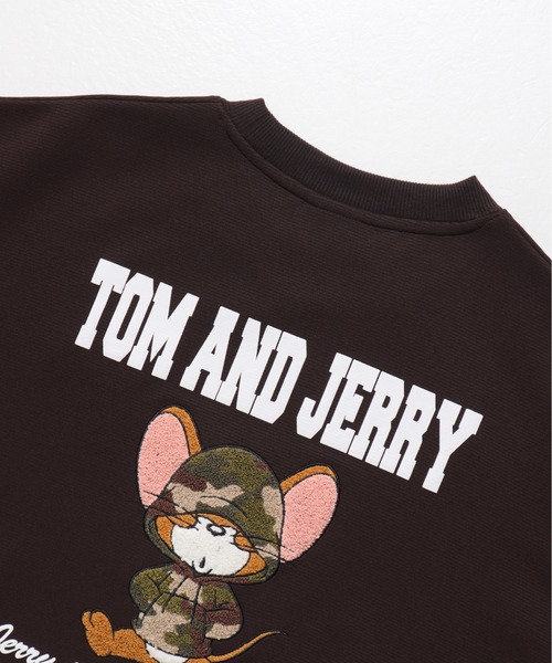 Tom&Jerry(トムアンドジェリー)の「【TOM&JERRY/トムとジェリー】リップルダンボール アップリケ&サガラ刺繍クルーネックトレーナー/ユニセックス(スウェット・レディース・ブラック/オフホワイト/アイボリー系/Black/オートミール/ブラウン・MEDIUM/LARGE)」の10枚目の写真