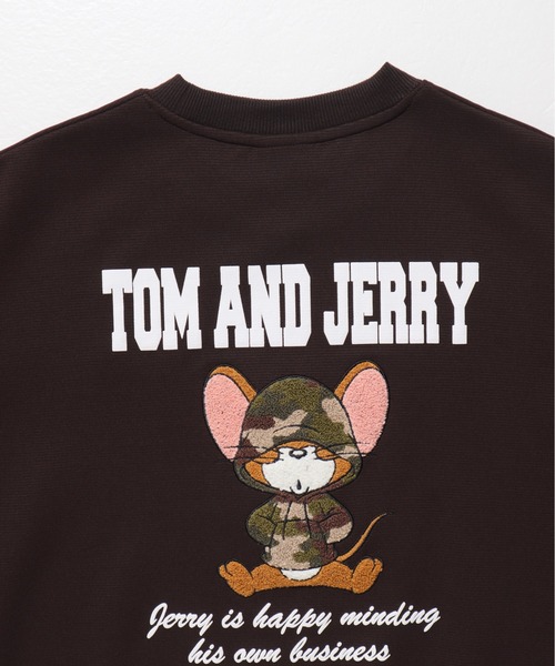 Tom&Jerry(トムアンドジェリー)の「【TOM&JERRY/トムとジェリー】リップルダンボール アップリケ&サガラ刺繍クルーネックトレーナー/ユニセックス(スウェット・レディース・ブラック/オフホワイト/アイボリー系/Black/オートミール/ブラウン・MEDIUM/LARGE)」の12枚目の写真