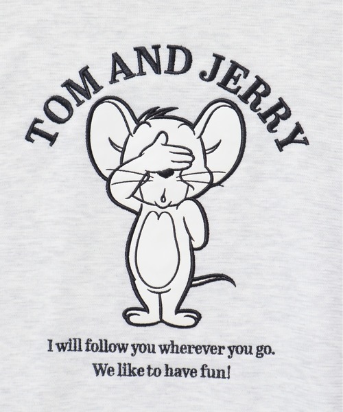 Tom&Jerry(トムアンドジェリー)の「【TOM&JERRY/トムとジェリー】リップルダンボール アップリケ&サガラ刺繍クルーネックトレーナー/ユニセックス(スウェット・レディース・ブラック/オフホワイト/アイボリー系/Black/オートミール/ブラウン・MEDIUM/LARGE)」の7枚目の写真