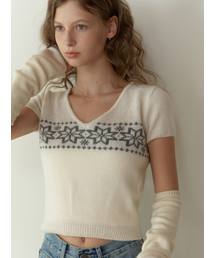 Vigne half v knit (ivory)