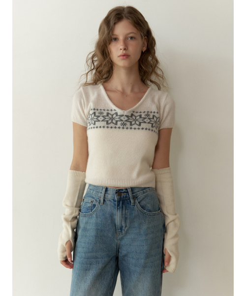 RE_L（リエル）の「Vigne half v knit (ivory)（ニット/セーター・レディース・その他・FREE）」の2枚目の写真