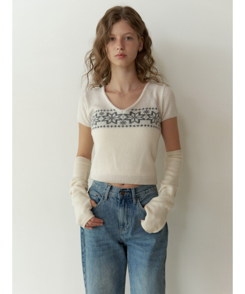 RE_L（リエル）の「Vigne half v knit (ivory)（ニット/セーター・レディース・その他・FREE）」の4枚目の写真