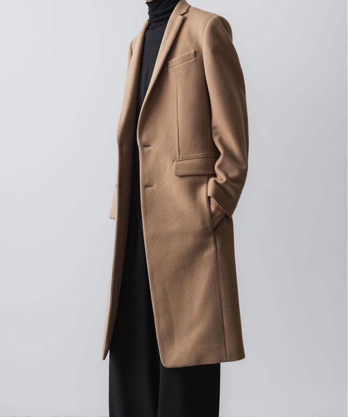 ato（アトウ）の「NEW ENGLAND LAMB  CHESTERFIELD COAT（チェスターコート・メンズ・ベージュ/ブラック・44/46/48）」の19枚目の写真