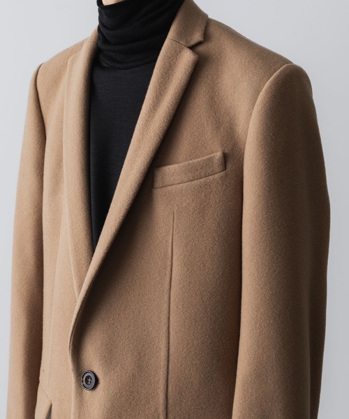 ato（アトウ）の「NEW ENGLAND LAMB  CHESTERFIELD COAT（チェスターコート・メンズ・ベージュ/ブラック・44/46/48）」の22枚目の写真