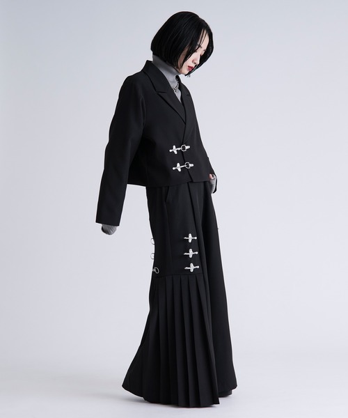 Ellno Loset(エルノロゼット)の「ファイヤーマンバックルショートジャケット/SETUP対応(テーラードジャケット・メンズ・ブラック/ブルーグレー/パープル・X-SMALL/SMALL/MEDIUM/LARGE)」の16枚目の写真