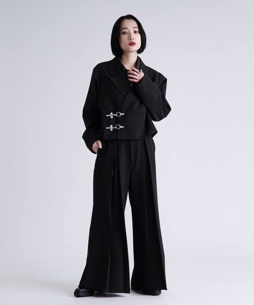 Ellno Loset(エルノロゼット)の「ファイヤーマンバックルショートジャケット/SETUP対応(テーラードジャケット・メンズ・ブラック/ブルーグレー/パープル・X-SMALL/SMALL/MEDIUM/LARGE)」の19枚目の写真