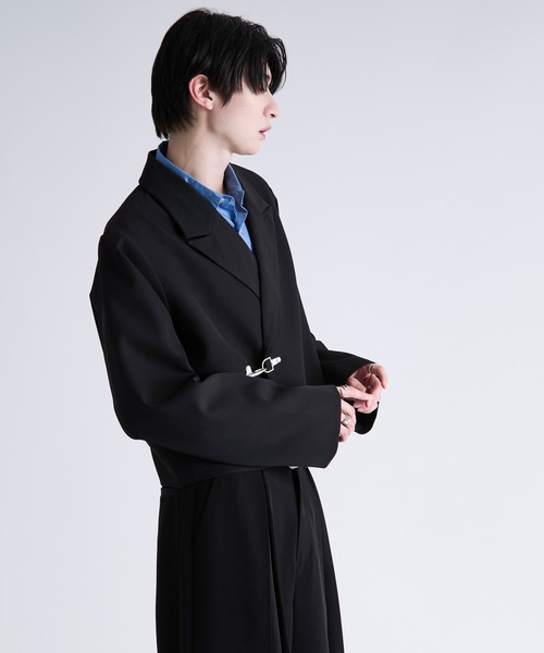Ellno Loset(エルノロゼット)の「ファイヤーマンバックルショートジャケット/SETUP対応(テーラードジャケット・メンズ・ブラック/ブルーグレー/パープル・X-SMALL/SMALL/MEDIUM/LARGE)」の7枚目の写真