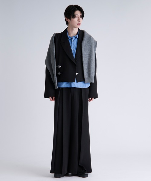 Ellno Loset(エルノロゼット)の「ファイヤーマンバックルショートジャケット/SETUP対応(テーラードジャケット・メンズ・ブラック/ブルーグレー/パープル・X-SMALL/SMALL/MEDIUM/LARGE)」の11枚目の写真