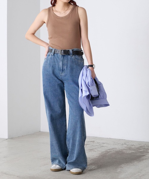 BONLECILL（ボンルシール）の「【接触冷感/抗菌防臭】カップ付きUネックタンクトップ（タンクトップ・レディース・モカ/ミント/オレンジ/ブラウン/レッド/ピンク/アイボリー/ブラック/チャコールグレー/ブルー・S/M/L/LL）」の20枚目の写真