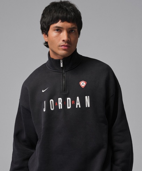 JORDAN BRAND(ジョーダンブランド)の「JORDAN BRAND M J FLT GFX FLC QZ / ジョーダン ブランド FLT GFX FLC QZ / NIKE【SP】(スウェット・メンズ・ブラック/グリーン・S/M/L/XL/XXL)」の1枚目の写真