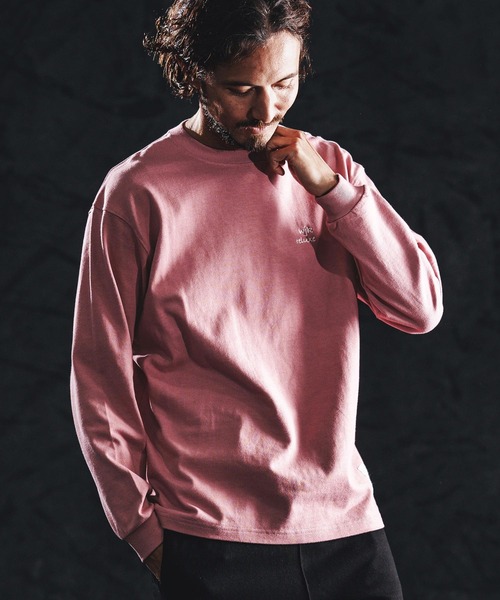 wjk reluxe(ダブルジェーケーリラックス)の「mlt5531-heavy oz LS tee ロングスリーブカットソー(WR26S-25)(Tシャツ/カットソー・メンズ・ホワイト/ブラック/スモークピンク・XL/L/M)」の3枚目の写真