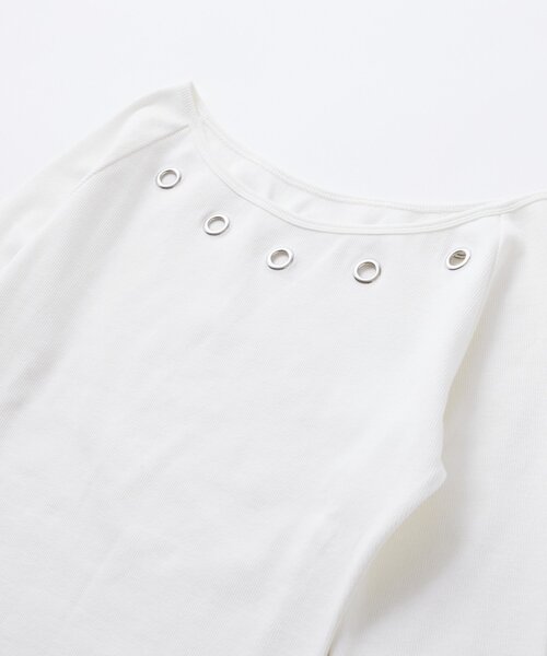 WHO'S WHO gallery（フーズフーギャラリー）の「アイレットリブワンピース（ワンピース・レディース・グレー/ブラック/ホワイト・FREE）」の21枚目の写真