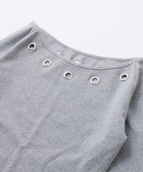 WHO'S WHO gallery（フーズフーギャラリー）の「アイレットリブワンピース（ワンピース・レディース・グレー/ブラック/ホワイト・FREE）」の9枚目の写真