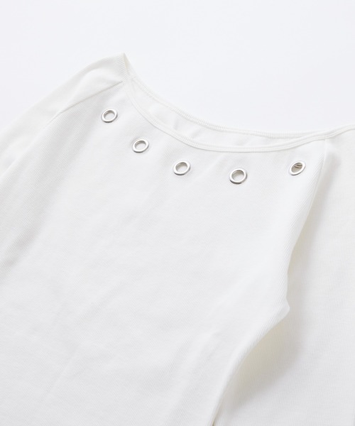 WHO'S WHO gallery（フーズフーギャラリー）の「アイレットリブワンピース（ワンピース・レディース・グレー/ブラック/ホワイト・FREE）」の4枚目の写真