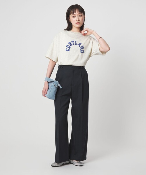 Champion(チャンピオン)の「【別注】<Champion>プリント Tシャツ(Tシャツ/カットソー・レディース・オフホワイト/ナチュラル/ブラック/ライトピンク・FREE)」の6枚目の写真