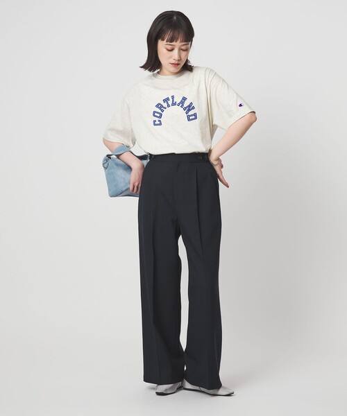 Champion(チャンピオン)の「【別注】<Champion>プリント Tシャツ(Tシャツ/カットソー・レディース・オフホワイト/ナチュラル/ブラック/ライトピンク・FREE)」の7枚目の写真