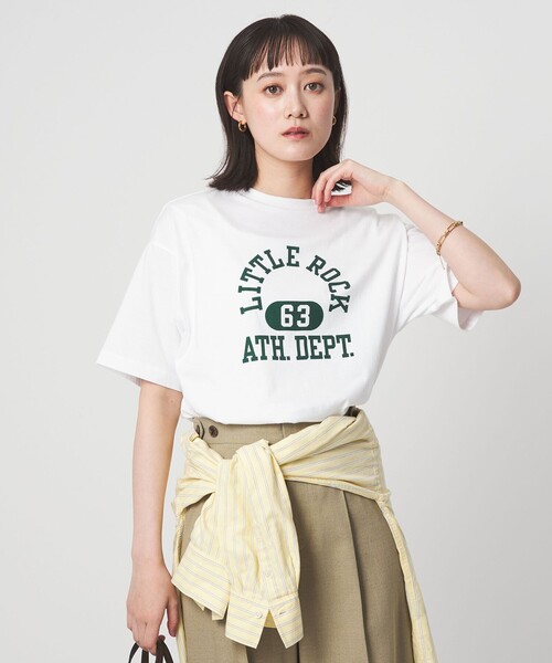 Champion(チャンピオン)の「【別注】<Champion>プリント Tシャツ(Tシャツ/カットソー・レディース・オフホワイト/ナチュラル/ブラック/ライトピンク・FREE)」の8枚目の写真