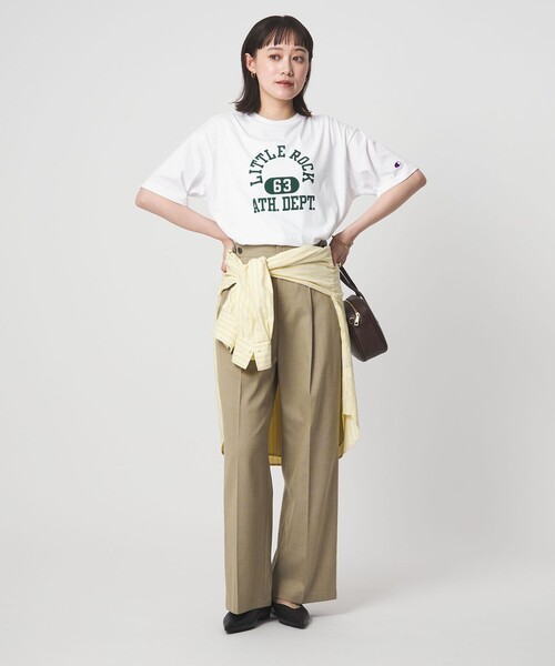 Champion(チャンピオン)の「【別注】<Champion>プリント Tシャツ(Tシャツ/カットソー・レディース・オフホワイト/ナチュラル/ブラック/ライトピンク・FREE)」の10枚目の写真