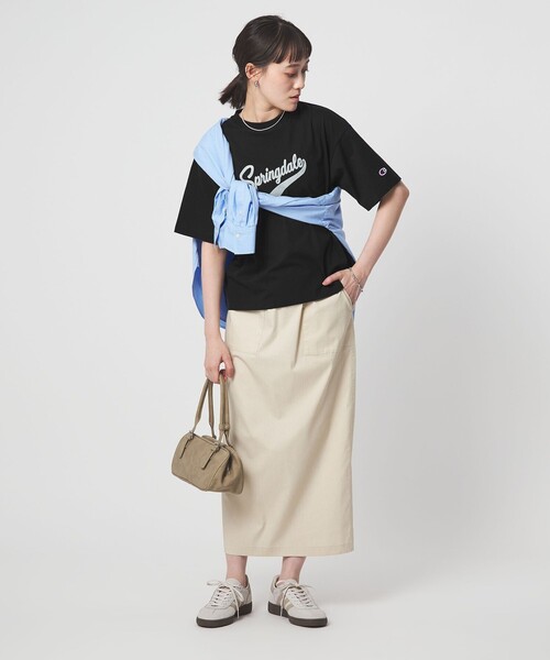 Champion(チャンピオン)の「【別注】<Champion>プリント Tシャツ(Tシャツ/カットソー・レディース・オフホワイト/ナチュラル/ブラック/ライトピンク・FREE)」の12枚目の写真