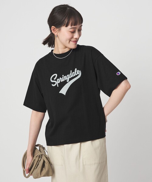 Champion(チャンピオン)の「【別注】<Champion>プリント Tシャツ(Tシャツ/カットソー・レディース・オフホワイト/ナチュラル/ブラック/ライトピンク・FREE)」の15枚目の写真
