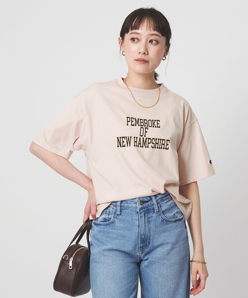 Champion(チャンピオン)の「【別注】<Champion>プリント Tシャツ(Tシャツ/カットソー・レディース・オフホワイト/ナチュラル/ブラック/ライトピンク・FREE)」の17枚目の写真