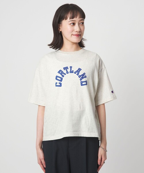 Champion(チャンピオン)の「【別注】<Champion>プリント Tシャツ(Tシャツ/カットソー・レディース・オフホワイト/ナチュラル/ブラック/ライトピンク・FREE)」の20枚目の写真