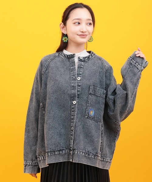 チチカカ（チチカカ）の「Orale! カラーデニムジャケット（デニムジャケット・レディース・ピンク/ブラック/ライトグリーン・FREE）」の2枚目の写真