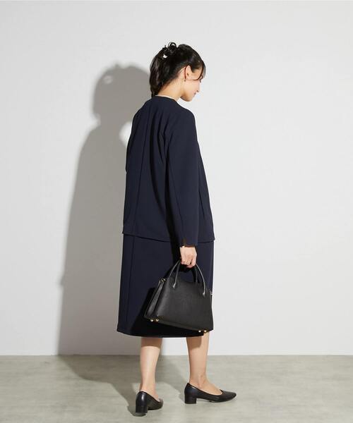 MELROSE claire（メルローズ クレール）の「【MELROSE CLAIRE noir】入卒園式・卒入学式・カットジョーゼットVジャケット（セットアップ可）（ノーカラージャケット・レディース・ダークネイビー/ブラック・4/3/2）」の17枚目の写真