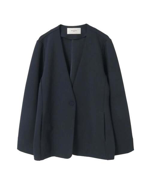 MELROSE claire（メルローズ クレール）の「【MELROSE CLAIRE noir】入卒園式・卒入学式・カットジョーゼットVジャケット（セットアップ可）（ノーカラージャケット・レディース・ダークネイビー/ブラック・4/3/2）」の19枚目の写真