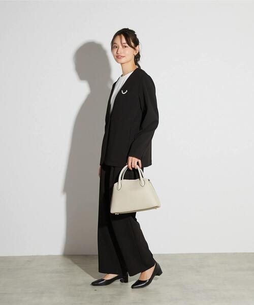 MELROSE claire（メルローズ クレール）の「【MELROSE CLAIRE noir】入卒園式・卒入学式・カットジョーゼットVジャケット（セットアップ可）（ノーカラージャケット・レディース・ダークネイビー/ブラック・4/3/2）」の21枚目の写真