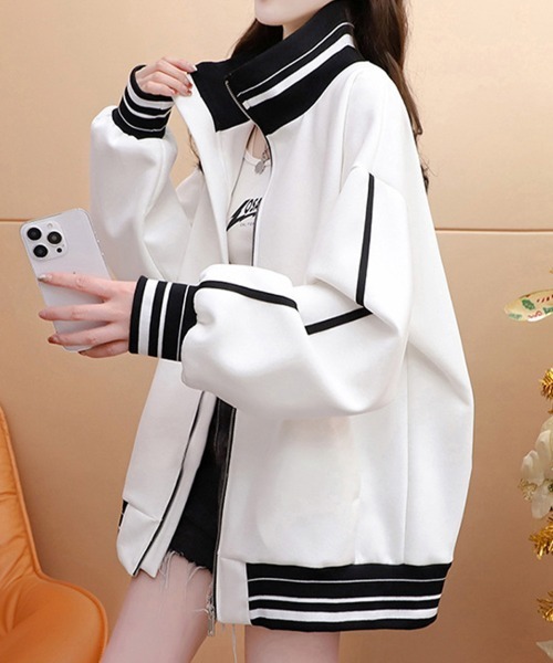 SallyLunn(サリーラン)の「オーバートラックジャケット(その他アウター・レディース・スミクロ/ホワイト・LARGE/MEDIUM)」の12枚目の写真