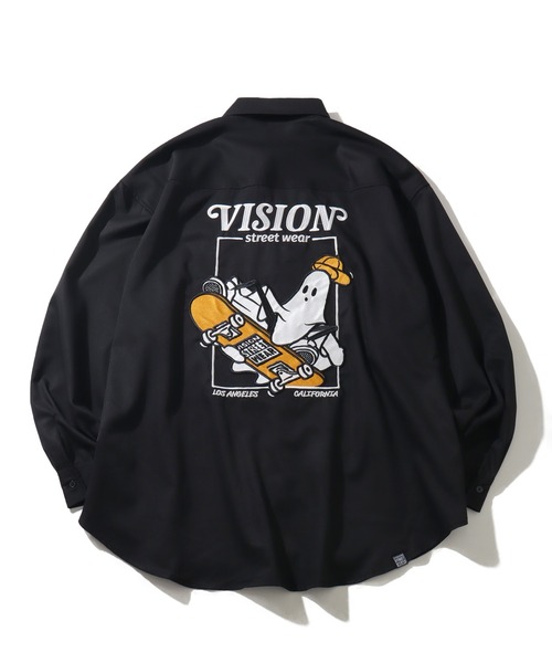 VISION STREET WEAR（ヴィジョンストリートウェア）の「【VISION STREET WEAR/ヴィジョンストリートウェア】Melanchholy Ghost shirt/ゴースト バックプリント ワークシャツ（シャツ/ブラウス・メンズ・ブルーグレー/ブラック/オフホワイト・LL/M/L）」の17枚目の写真