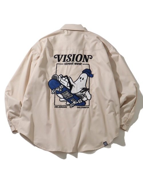 VISION STREET WEAR（ヴィジョンストリートウェア）の「【VISION STREET WEAR/ヴィジョンストリートウェア】Melanchholy Ghost shirt/ゴースト バックプリント ワークシャツ（シャツ/ブラウス・メンズ・ブルーグレー/ブラック/オフホワイト・LL/M/L）」の19枚目の写真